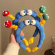 XPEL cute twist stick big-eyed boy face wash headband for women 2025 new funny hair clip with toothed anti-slip headband headwear blue big-eyed boy plush headband 1 piece