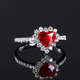 HEEKAIYI Pigeon Blood Ruby Ring Women's Diamond Ring Luxury Jewelry Chinese Valentine's Day Birthday Gift for Wife and Girlfriend <Lifetime Warranty>