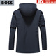 BOSS Men's Casual Jacket 2025 New Spring and Autumn Thin High-end Men's Hooded Jacket No Ironing Brown Ka L 175
