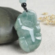 Yizhenge Jadeite Pixiu Pendant Ice Waxy Light Green Piqiu Jade Pendant Christmas Gift for Men and Women