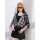 Sancai 2025 autumn new plaid shirt loose mid-length shirt cardigan lapel casual retro M navy plaid S 155/80A
