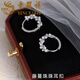 Lao Fengxiang 925 silver pearl earrings for women sterling silver 2025 new high-end earrings birthday and Valentine's Day gift for girlfriend L-E165 vine pearl earrings* brand gift box