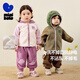 Minibala (minibala) hooded jacket for boys and girls, baby anti-static polar fleece plush raglan sleeve embroidered top 2025 autumn new product
