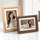 金隆兴木质相框摆台6寸婚纱照宝宝相片框挂墙情侣照片墙组合框胡桃木色-9906-2
