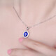 Sapphire pendant 925 silver plated 18K gold inlaid with blue tanzanite color gem clavicle necklace Princess Diana blue pendant (without chain)