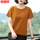 Hengyuanxiang short-sleeved T-shirt top for women 2025 summer new middle-aged gray Korean style slim fit slim T-shirt 6624# light blue OFF 3XL [Suggested 140-155Jin [Jin equals 0.5 kg]]