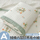 Langsha summer children's six-layer gauze cotton towel quilt 100 pure cotton blanket bath towel baby nap blanket Green Hare Trace A maternal and infant grade standard 110cm*110cm