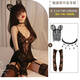 Sexy and passionate temptation pajamas, hip-covering skirt, crotchless uniform, bunny girl, black stockings, hot on the bed, winter corset suspender vest with socks + veil, headband + neck 160 (M) suitable for 80-100 Jin Jin equals 0.5 kg