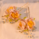 Mrs. Win (Mrs win) ancient style super fairy imitation pearl hairpin forest style silk flower hairpin versatile Han element U-shaped hairpin perm Hanfu pair of hairpins No. 3 silk flower hairpins