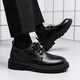 Woodpecker Leather Shoes Men's New Men's Shoes Business Casual Leather Shoes Men's Work Commuting Formal Shoes Work Black Shoes Men Black 42