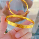 He Jiagong Lao Phoenix 999 gold solid gold four-leaf clover bracelet solid glossy bracelet gold-wrapped silver bracelet for my wife's birthday rice-shaped bracelet same style 56