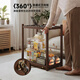 Jiayi sofa movable side table solid wood narrow side cabinet simple trolley living room coffee table small apartment tea table table