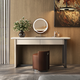 Jiajiahuan 2025 new Italian minimalist master bedroom dressing table with mirror marble bedroom high-end light luxury dressing table 0.8 meter dressing table + stool + mirror / Kari ice jade / gray titanium