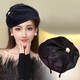 DING Fei (DING FEI) Douyin Internet celebrity same style headband headband hair accessories women's bright silk beret hat headband to cover white hair and forehead western style black A11-203