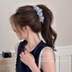 Morning Star Mesh Pleated High Ponytail Banana Clip 2025 New Hairpin Women's Back of Head Clip Plate Hairpin Autumn and Winter Head Accessories Blue Pleated Banana Clip - Small Size