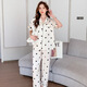 Heimkleidung High-End 3892 ICE SILD SOMMER Pyjamas kann mit kurzen Ärmeln am Außenherbst-Women's Polka Dot Drei-teiliger Set New Style White Polka Dot mit Brustpolster m getragen werden