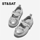 Saturday Children's Shoes Girls' Single Shoes Spring New Girls Ballet Princess Shoes Mary Jane Shoes Children's Sports Casual Shoes Silver 27 Shoe Inner Length 17.5cm/Suitable for Foot Length 16.7cm