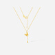 Saturday blessing yellow 18K gold butterfly necklace birthday gift for girlfriend C0616297 40+5cm