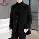 Pierre Cardin Double-sided Woolen Coat Men's 2025 Autumn and Winter Thickened Liner Windbreaker Mid-Length Woolen Coat Black (Wool Double-sided Woolen Coat) Regular M Recommended 95-105Jin Jin equals 0.5 kg