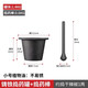 Man Gong high-end quality household cast iron pestle iron tamping medicine jar masher Chinese medicine tamping iron pestle mortar pestle medicine jar vegetable oil small size oil brush + leather cover