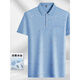 Camiseta de manga corta de cuello yinxin para la solapa de mediana edad de los hombres y ancianos camiseta de papá para papá para hombres de mediana edad, la camisa delgada de la delgada de hielo de la seda de hielo/9923 azul de bolsillo real M/165