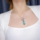 HEEKAIYI Santa Maria color aquamarine necklace for women 18k gold pendant Chinese Valentine's Day birthday gift for wife and girlfriend Selected 11 carats/Santa Maria/Certificate