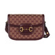Gucci (GUCCI) antike Damentasche Horsebit Umhängetasche 1955 Serie kleine Umhängetasche Doppel-G-Muster Canvas und Leder Umhängetasche beige weiß 60220492TCG9761