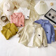 Children's long-sleeved shirt new spring style boys' shirt cotton lapel top children's cardigan jacket children's clothing f20 PL14 Happy Rabbit shirt 120 cm