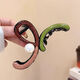 Niche Irregular Contrast Color Drop Glaze Pearl Clip Women's High-Level 2025 New Large Shark Clip Hair Clip Headwear Coffee Green Pearl Version