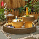 
Durable Japanese style bamboo flowing fountain courtyard balcony decoration Zhaocai indoor water view fish pond stone trough landscape purchase 9227