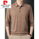 Pierre Cardin spring and autumn middle-aged men's t-shirt long-sleeved cotton 2025 new casual men's thin polo shirt dad knitted 829 black M 48/165