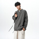 Carew micro Henry collar sweater men's large size student outdoor loose lazy style knitted sweater with warm base layer for men light gray M