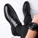 Porturex British men's business casual shoes formal leather shoes men's lace-up wear-resistant commuter wedding shoes for men 9829 black 42