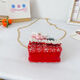 Disney's fashionable princess handbag Internet celebrity little girl mini versatile crossbody bag children's small fragrance style bag 2025 new model 9756 white flowers and red
