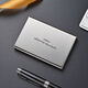 Tuzun high-end stainless steel card holder for men and women, metal ultra-thin anti-degaussing compact card box, anti-theft bank card holder, card holder, small size - silver, 6 card slots