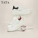 TATA thick-soled white shoes for women height-increasing sneakers for women platform shoes WN801AM4 off-white/burgundy 39
