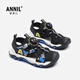 Annai children's shoes boys' sandals summer anti-collision Baotou sports sandals hollow mesh children's beach shoes 6356 dark blue 34
