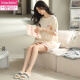 Modal 2025 Nuevo pijama para pantalones cortos de algodón puro de verano para mujeres Los pantalones cortos de primavera y otoño se pueden usar el traje de ropa para el hogar fuera de la ropa zh-9859# shorts m (80-100Jin [Jin equivale a 0.5 kg])