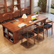 Guanze simple solid wood desk dining table integrated and dual-purpose living room large board long desk office computer desk 9904#1.8m