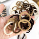 High elastic hair tie, seamless hair rope, solid color non-stretch towel ring, autumn and winter milk coffee color high ponytail head rope, black hair tie-20 pieces