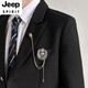 JEEP SPIRIT new college style dk uniform men's suit suit jacket three-button jk suit shirt casual trousers class uniform trendy black jacket high quality XL recommended 120-135Jin Jin equals 0.5 kg