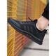 SUSTYLE luxury high-end brand men's shoes new sports shoes trendy mesh breathable men's casual shoes work shoes men all black leather 9852 38