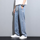 NOSSKISS International Luxury Men's Clothing Brand High-end Jeans Summer Thin Style Brand Straight Loose Wide Legs Summer Casual 1048 Black One Size 4XL Recommended 185200Jin [Jin equals 0.5 kg]