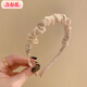 Women's 2025 New Retro Elegant Temperament Headband Pressed Hair Headband with Spring Flowers and Light Luxury Streaming Folded Thin Hairband - Black