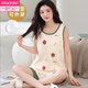 
Modal with chest pad integrated vest pajamas for women, sweet and cute comfortable cotton sleeveless home clothes for girls, can wear out suits for women, vest suits [with chest pads] F9859 M women, suggest 80-100Jin [Jin equals 0.5 kg]