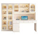 Ixinden new light luxury solid wood desk and bookcase integrated home study desk student study table with bookcase computer desk 100*50*200 Home + installation