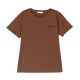 T-shirt en coton pur de l'âge moyen Gioio pour femmes à manches courtes à manches courtes plus à manches courtes et à la taille du collier et à la vieille couleurs de café brunes de haut [KSP-9892] l Convient pour 100-115jin [Jin est égal à 0,5 kg]