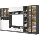 Gabinete de televisión Gabinete de pared Gabinete de pared integrado Gabinete de almacenamiento de almacenamiento de madera sólida Sala de estar personalizada Gabinete de televisión JiangyUyuan Style 14380*210*35cm Instalación de puerta a puerta
