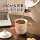 Maxcook Ceramic Cup Conference Cup Office Water Cup Tea Cup with Lid Business Reception Cup 450ml MCB3037