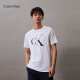 Calvin KleinCKJeans夏季男士休闲通勤经典字母印花纯棉短袖T恤40KC829 YAA-月光白 S